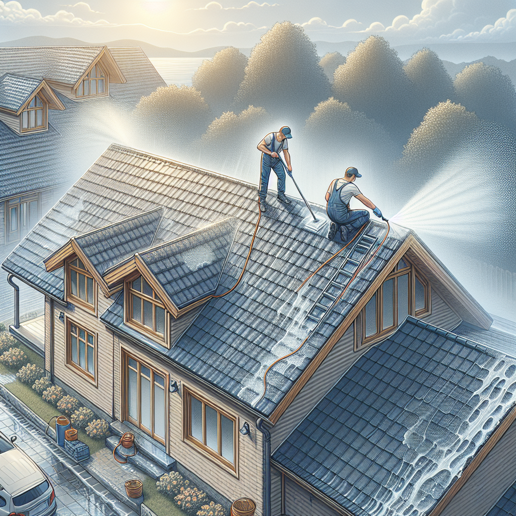 Soft wash roof cleaning